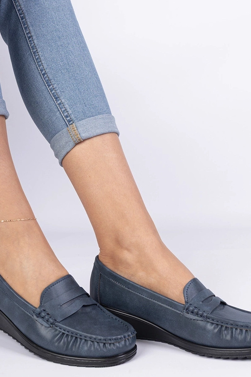 Blaue Mokassins für Damen mit...