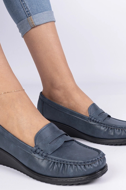 Blaue Mokassins für Damen mit...