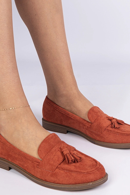 Orange Damenmokassins aus...