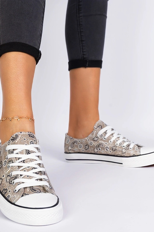 Braune Damen-Stoffschuhe im...