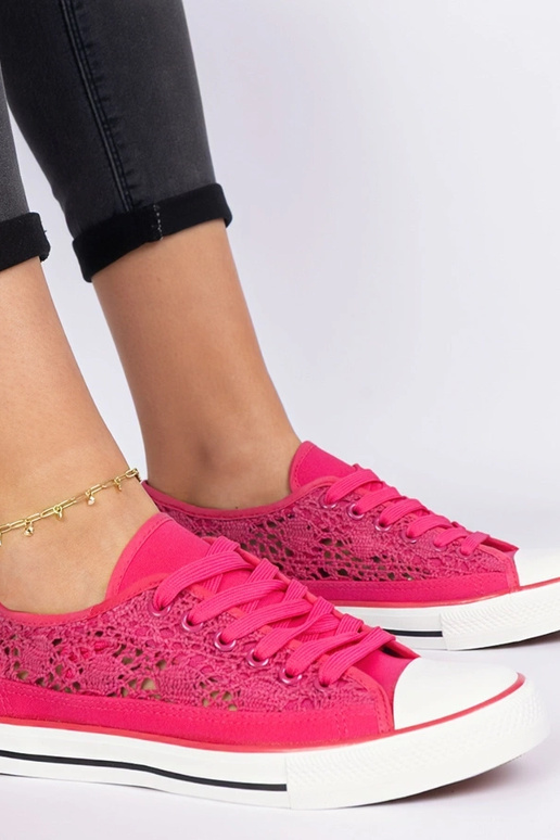 Rosa durchbrochene Damendoppschuhe Saha