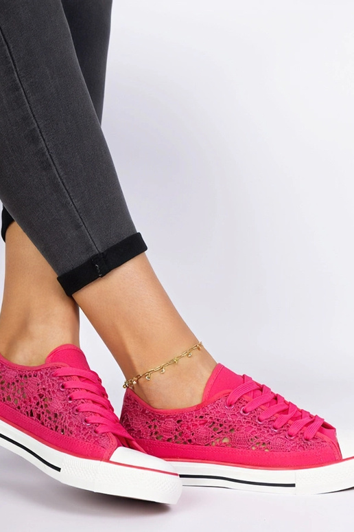 Rosa durchbrochene Damendoppschuhe Saha