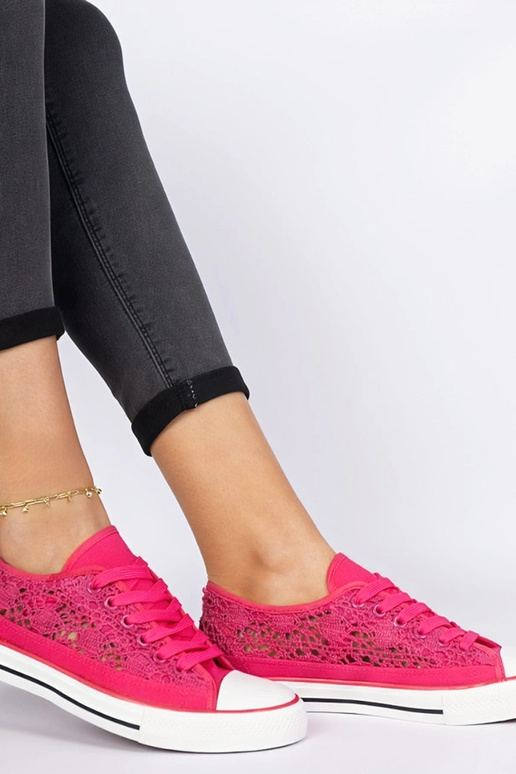 Rosa durchbrochene Damendoppschuhe Saha