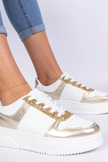 Goldene Damensneaker auf dicker Sohle Dolla 2