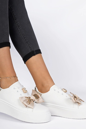 Milonel weiß-goldene Sneakers für Damen