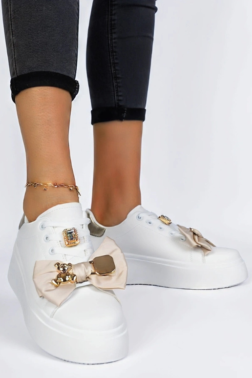 Milonel weiß-goldene Sneakers für Damen