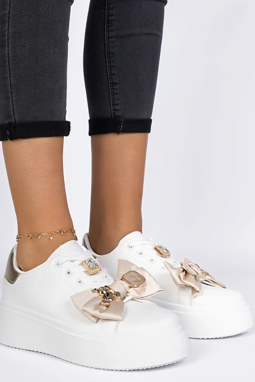 Milonel weiß-goldene Sneakers für Damen