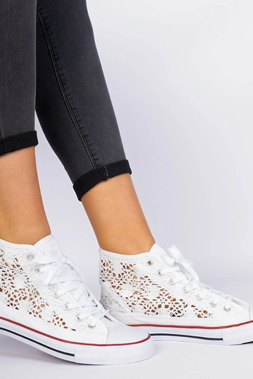 Lesli weiße Damen-Sneaker mit Lochmuster