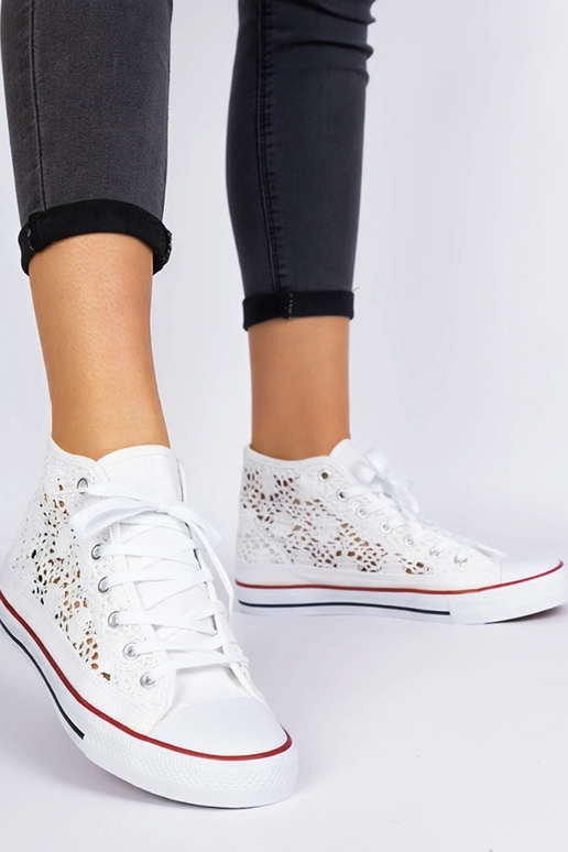 Lesli weiße Damen-Sneaker mit Lochmuster