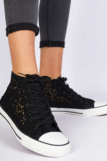 Lesli schwarze Damen-Sneaker mit Lochmuster 2