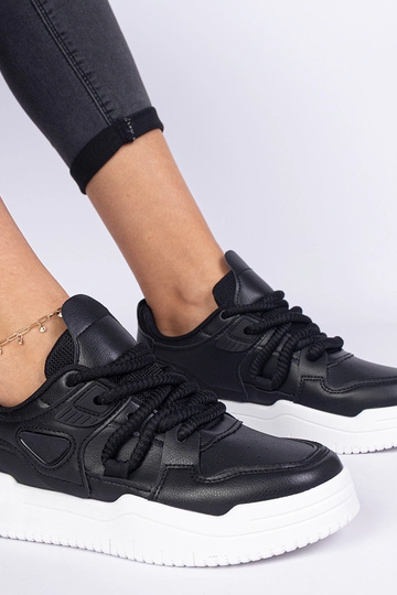 Kayota schwarze Sneakers für Damen mit dicken Schnürsenkeln