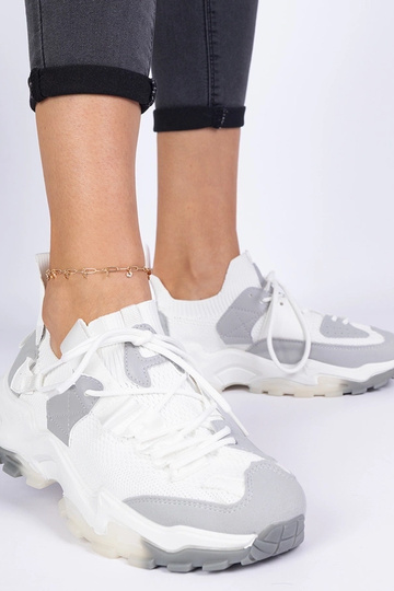 Milada weiße Sneakers für Damen mit Sockenschaft