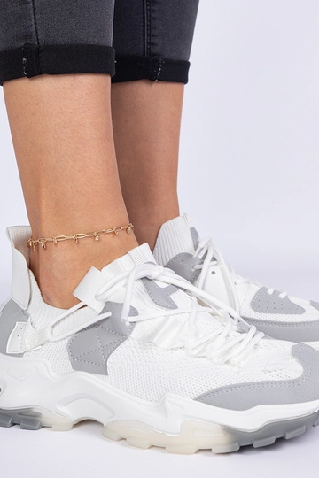 Milada weiße Sneakers für Damen mit Sockenschaft 2