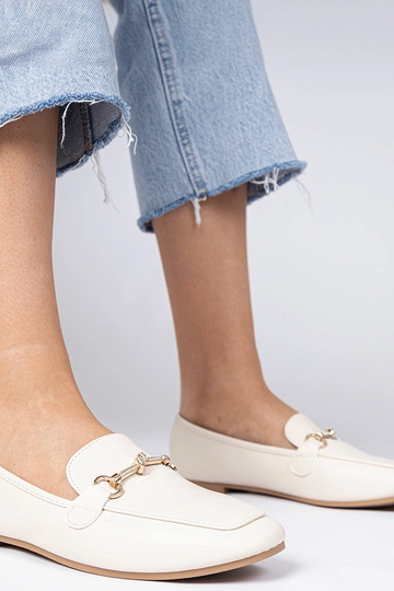 Beige Mokassins mit Zirkonia Kalisa