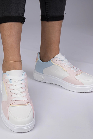 Weiß-rosa Sportschuhe aus Kunstleder Lavilia 2