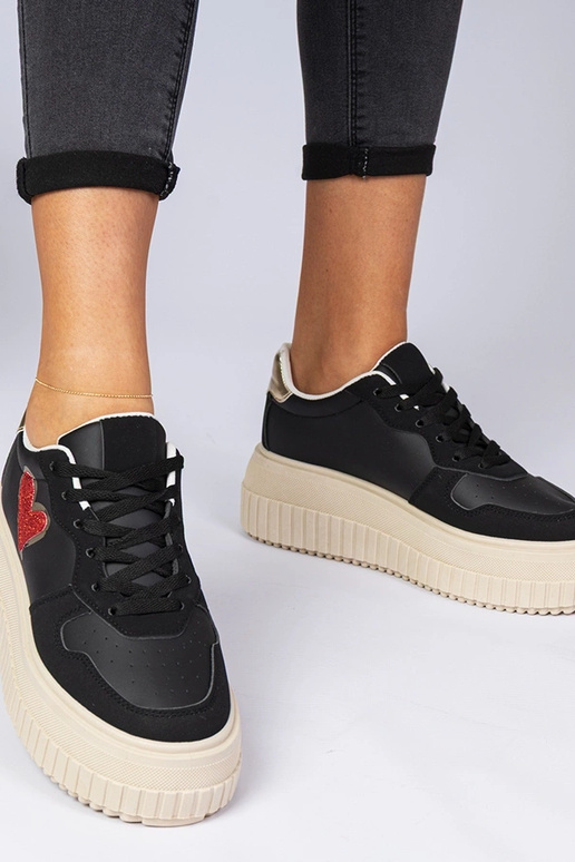 Schwarze Damen Sneakers mit... Schwarze Damen Sneakers mit...