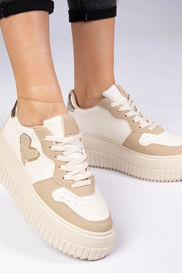 Braune Damen Sneakers mit glitzerndem Herz Laira 2