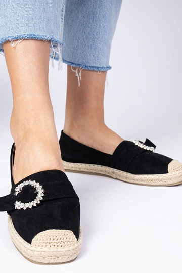 Schwarze Espadrilles mit...