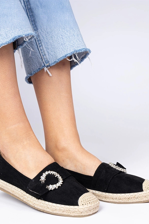 Schwarze Espadrilles mit Zirkonia Maruta Schwarze Espadrilles mit Zirkonia Maruta