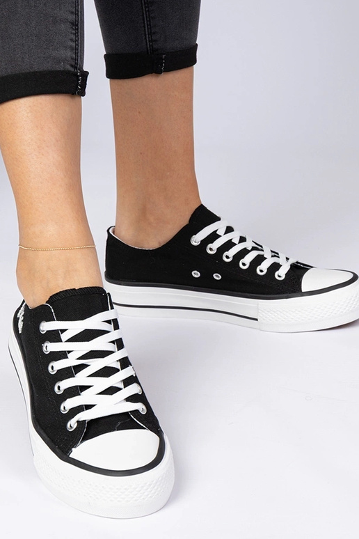 Schwarze klassische Damen-Sneakers...