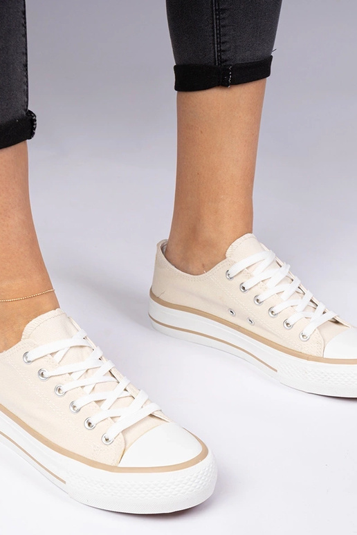 Beige klassische Damen-Sneakers Ellana