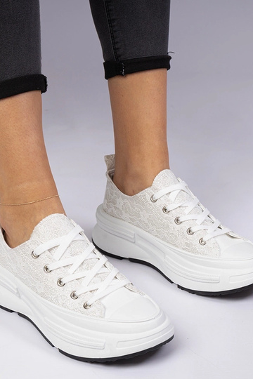 Weiße Damen-Sneakers mit Spitze Katerin