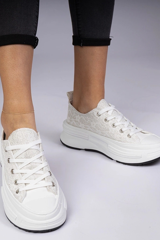 Weiße Damen-Sneakers mit Spitze Katerin
