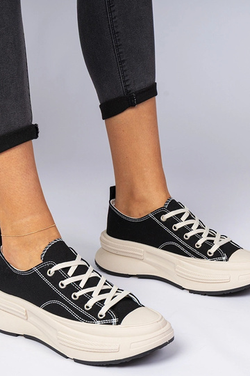 Schwarze Damen-Sneakers aus Stoff Katerin 2