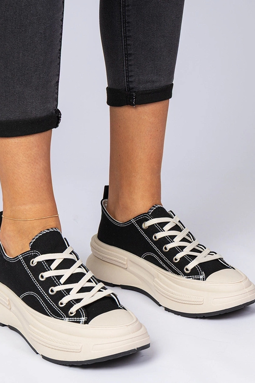 Schwarze Damen-Sneakers aus Stoff...