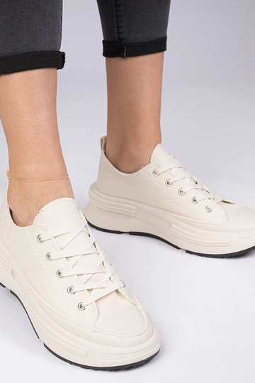 Beige Damen-Sneakers aus Stoff Katerin 2