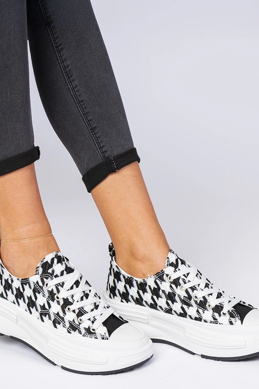 Weiß-schwarze Damen-Sneakers aus...