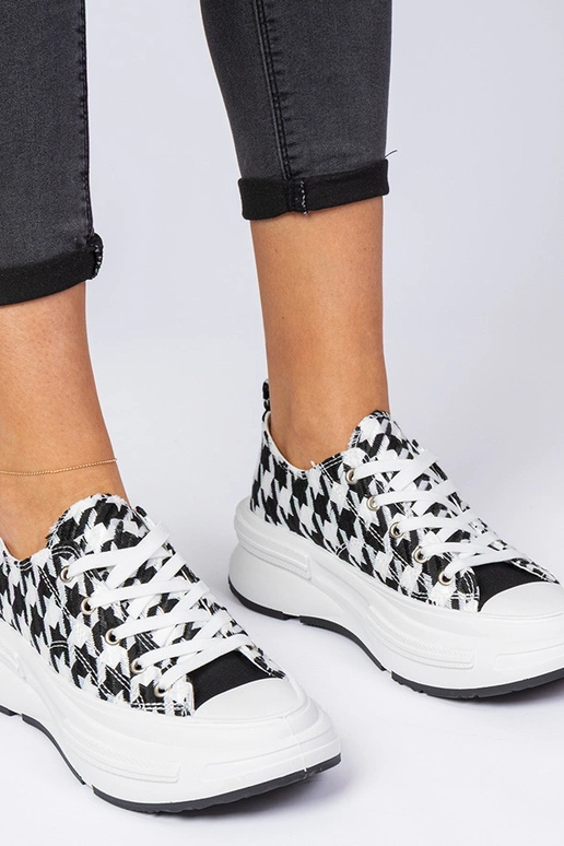 Weiß-schwarze Damen-Sneakers aus...