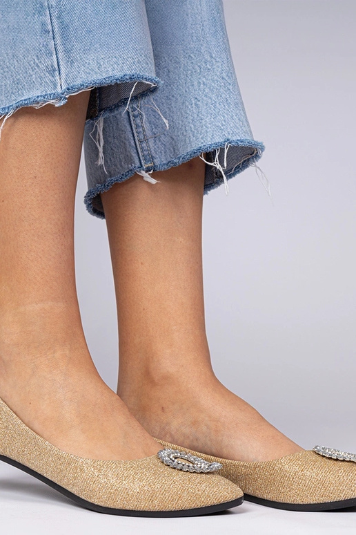 Goldene Damenbalerinas mit Glitzer...