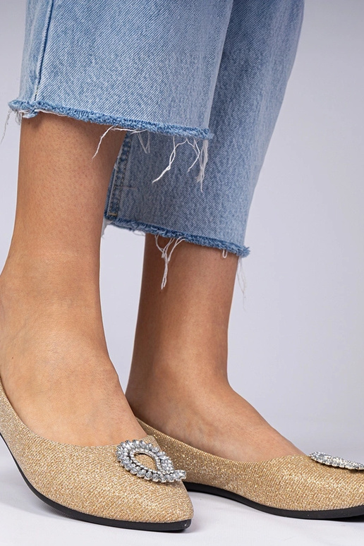 Goldene Damenbalerinas mit Glitzer...