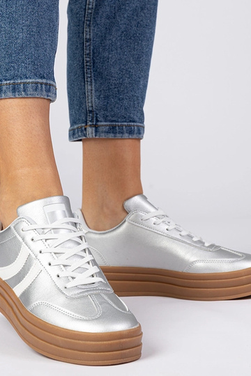 Silberne Damen-Sneaker auf... 2