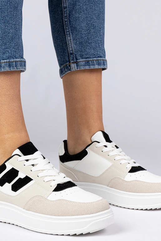 Weiß-schwarze Damen Sneakers Lavria