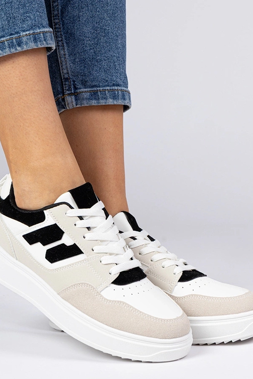 Weiß-schwarze Damen Sneakers Lavria