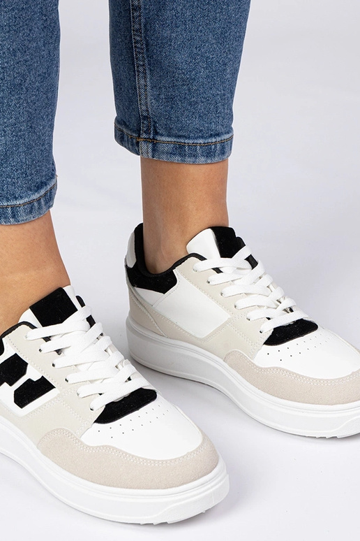 Weiß-schwarze Damen Sneakers Lavria