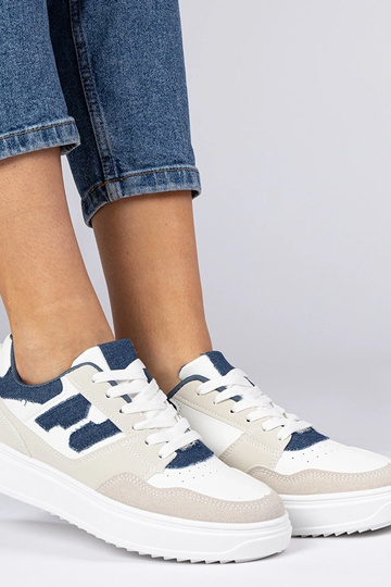Weiß-blaue Damen Sneakers Lavria