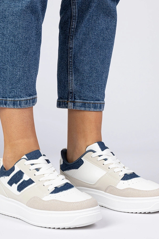 Weiß-blaue Damen Sneakers Lavria