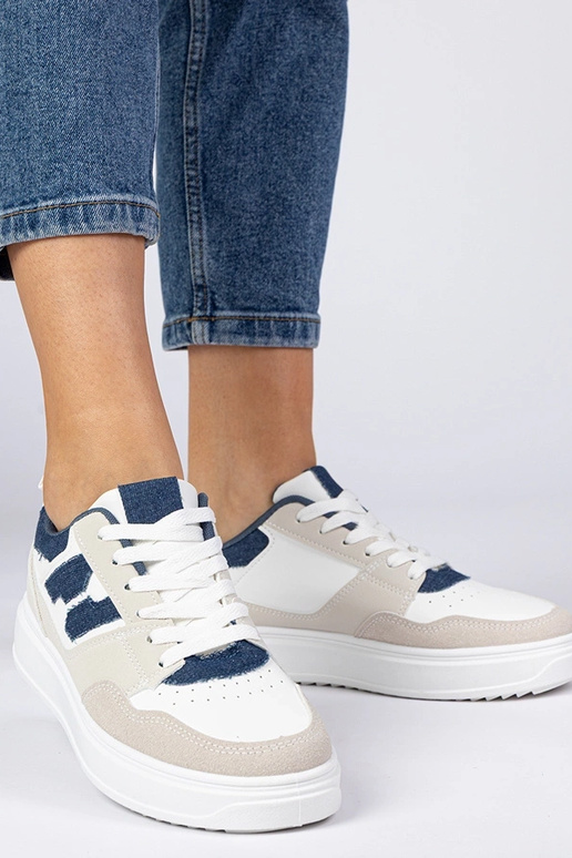 Weiß-blaue Damen Sneakers Lavria