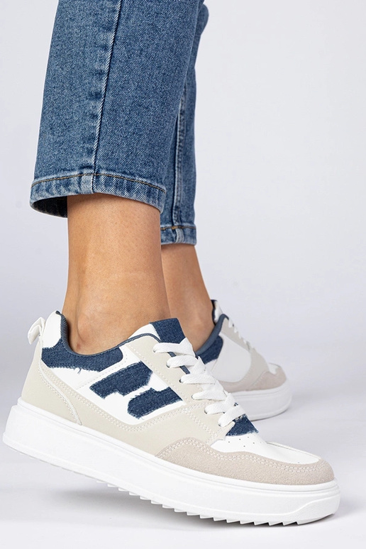 Weiß-blaue Damen Sneakers Lavria