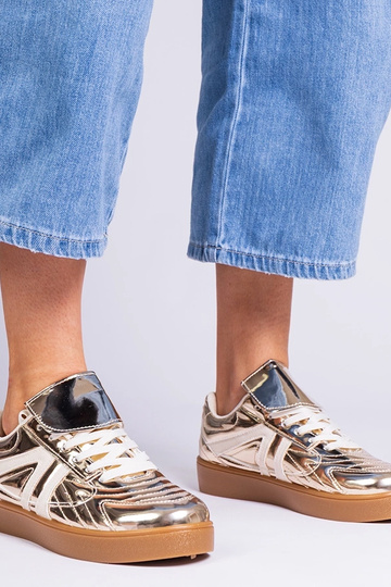 Goldene lackierte Damen-Sneaker Keyla