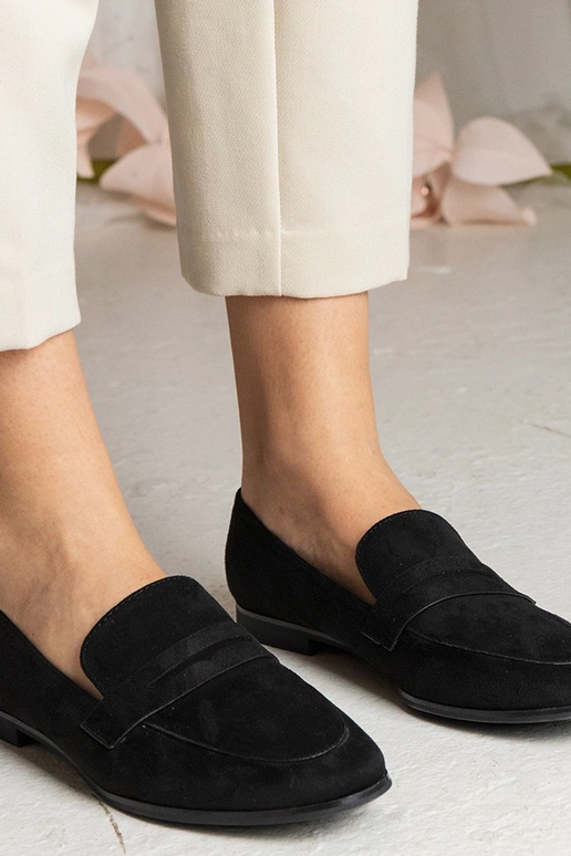 Schwarze Damenmokassins klassisch Nageri