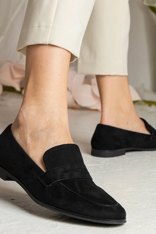 Schwarze Damenmokassins klassisch Nageri