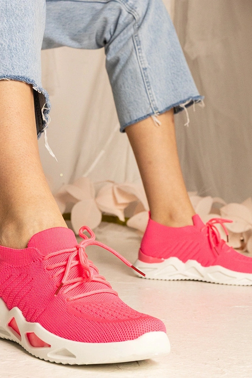 Rosa Sneakers mit Sockenstiefel Miyana