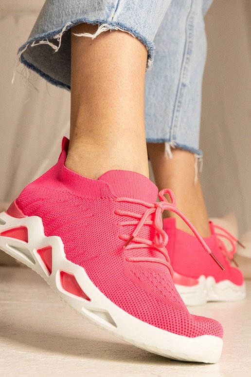 Rosa Sneakers mit Sockenstiefel Miyana