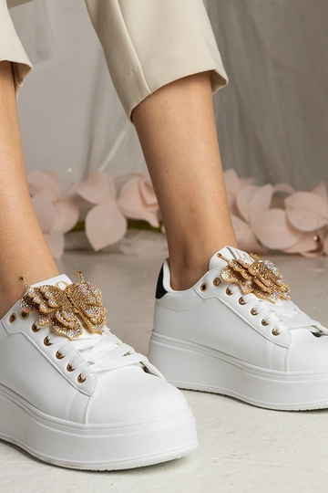 Biało-czarne Sneakers mit...