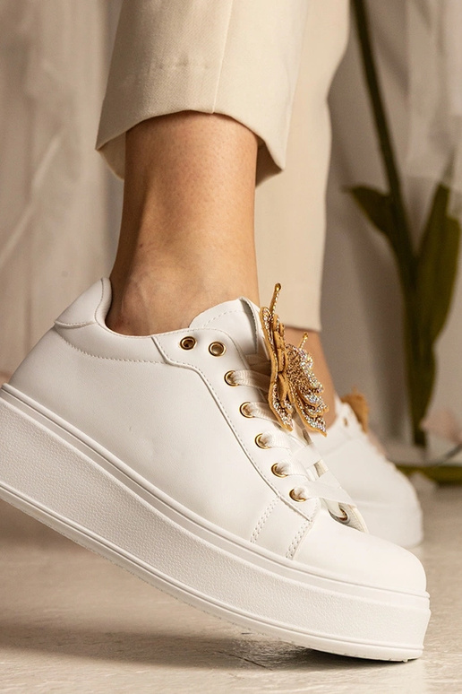 Weiße Sneakers mit Schmetterling und...