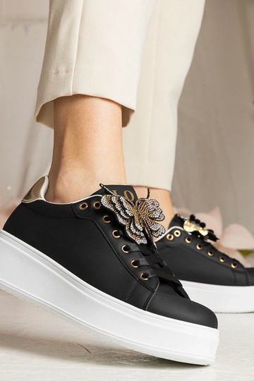 Schwarze Sneakers mit Schmetterling und Zirkonia Kariba 2